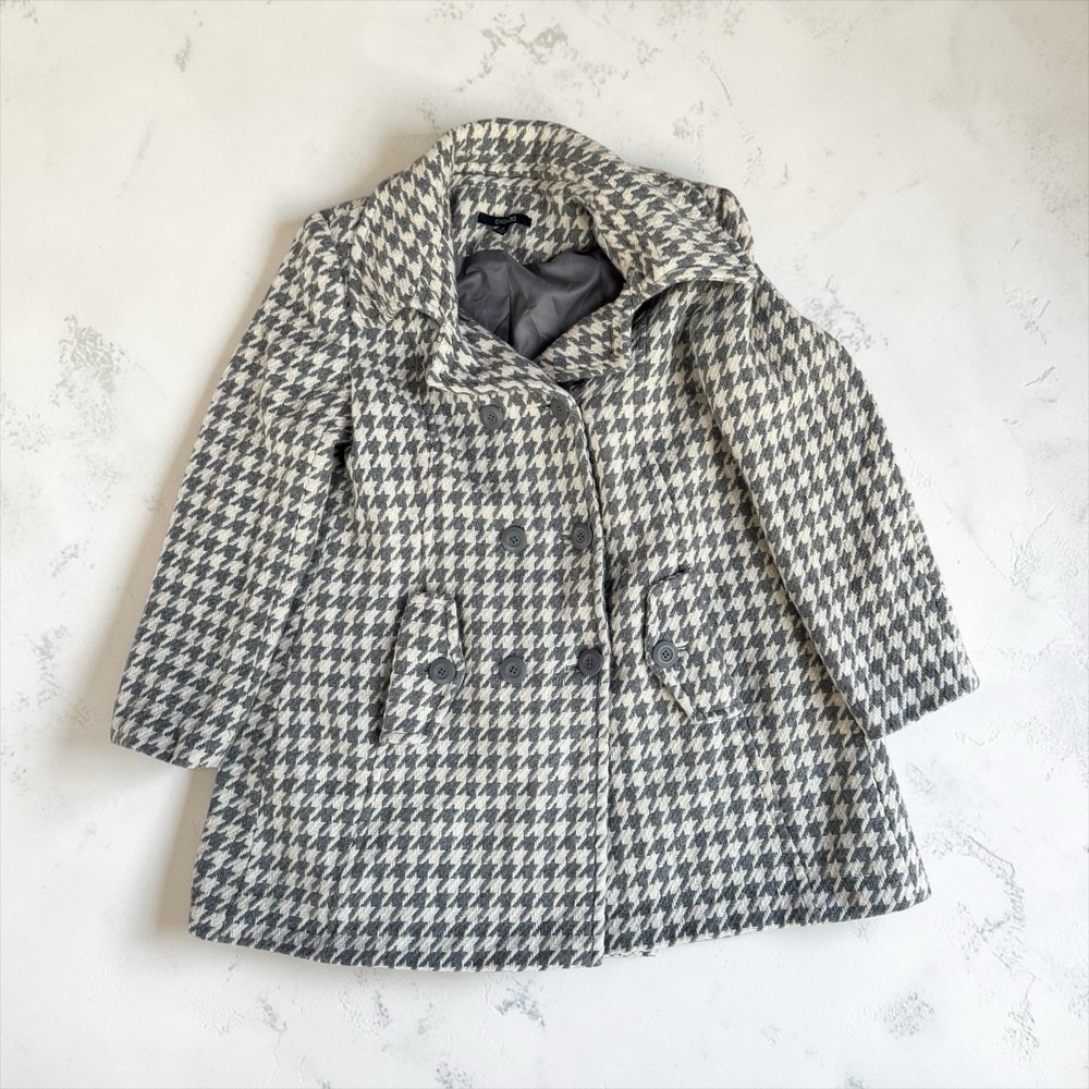 Chadwicks Houndstooth Wool Blend Peacoat Womens 10 Double‎ Breasted Tweed Jacket